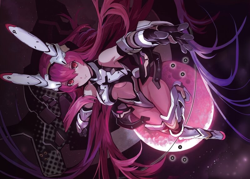 Pink-haired Girl in Armor — Purple
