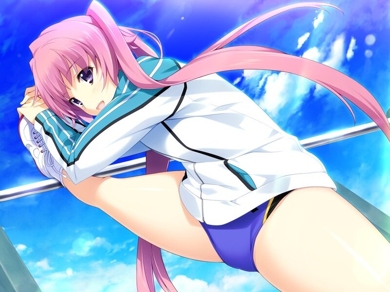 pink-haired girl in athletic wear