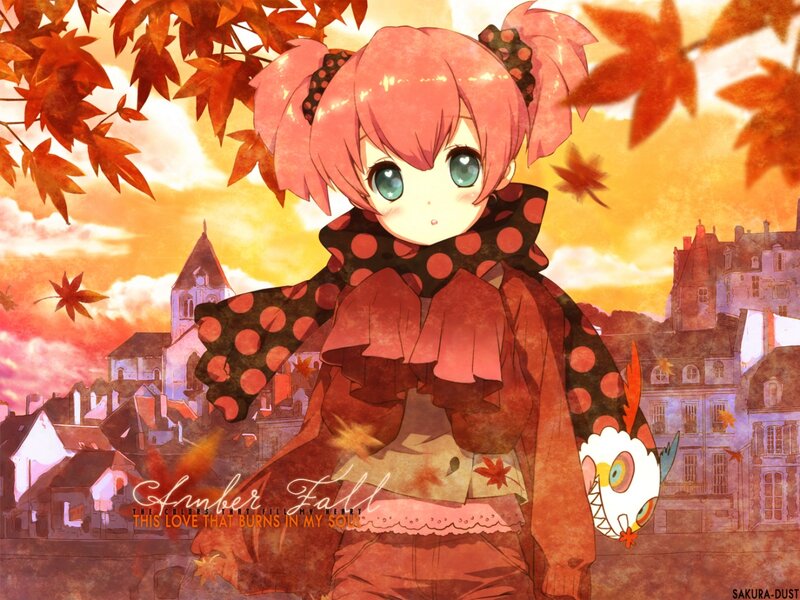 Pink-haired Girl in Autumn