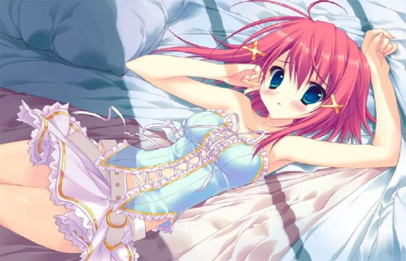 Pink-haired Girl in Bed — Pink, Calm, Morning