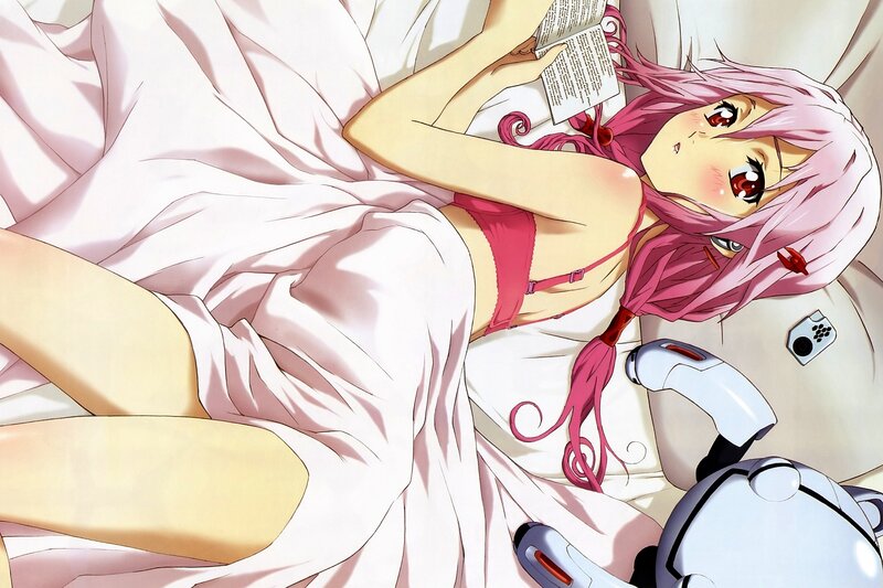 Pink-haired Girl in Bed — Pink, Relaxed