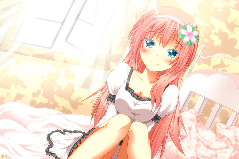 Pink-haired Girl in Bed — Pink, Serene, Morning