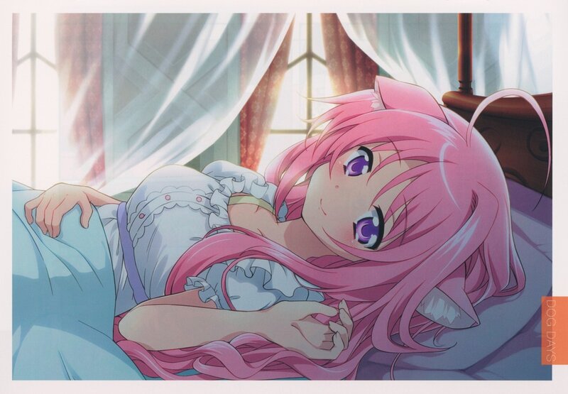 Pink-haired Girl in Bed — Pink, Serene