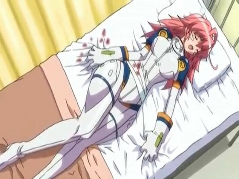 Pink-haired Girl in Bed — White
