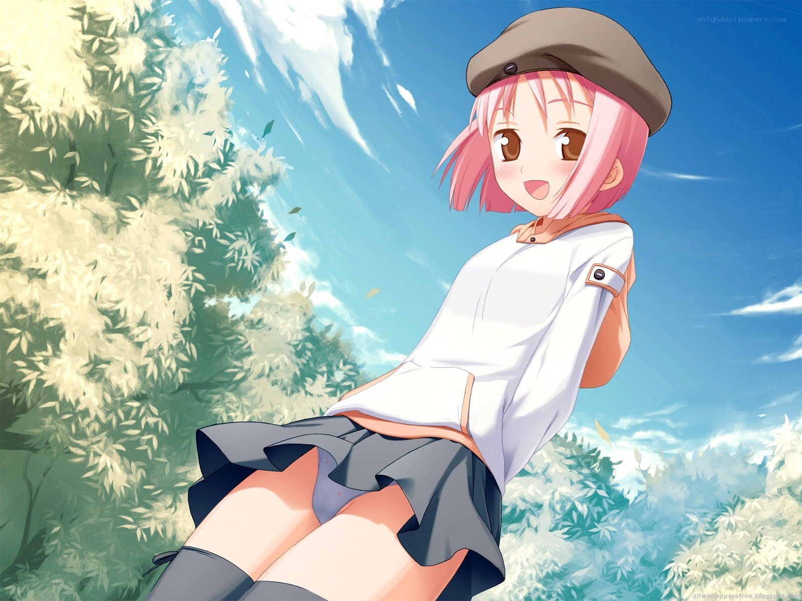 Pink-haired girl in beret