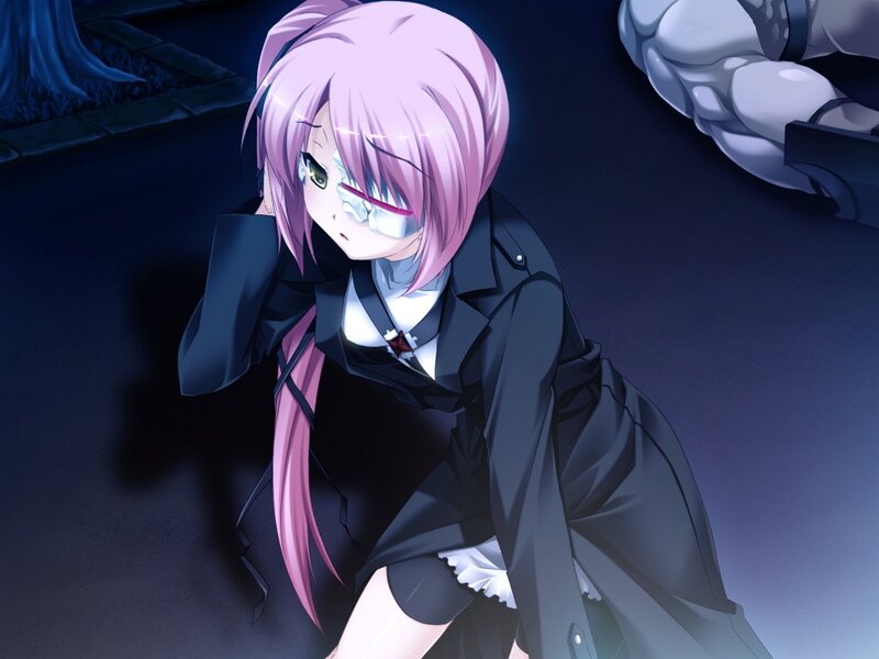 Pink-haired Girl in Black Coat