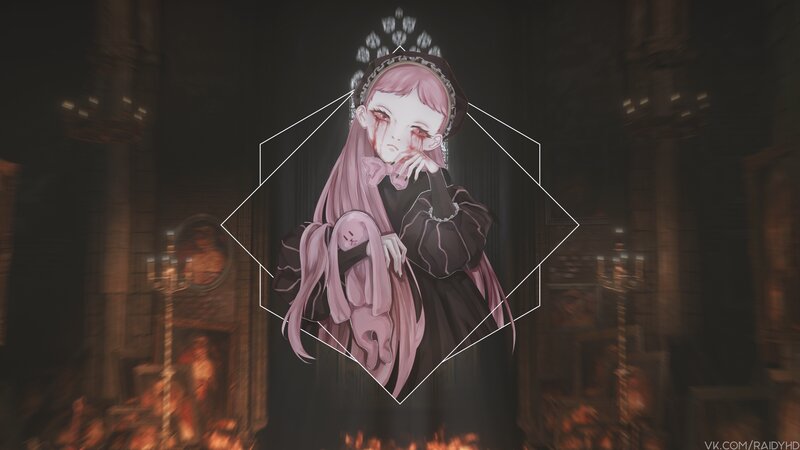 Pink-haired Girl in Black Dress — Dramatic, Night