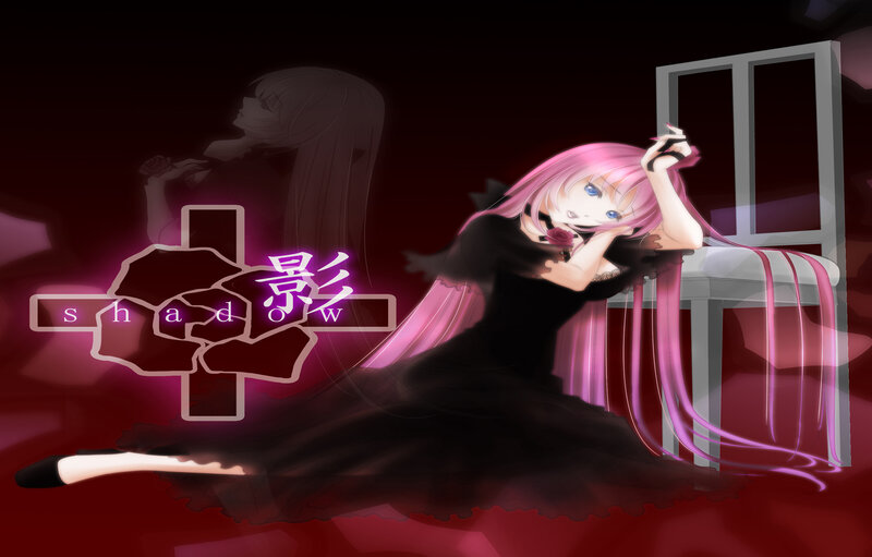Pink-haired Girl in Black Dress — Dramatic