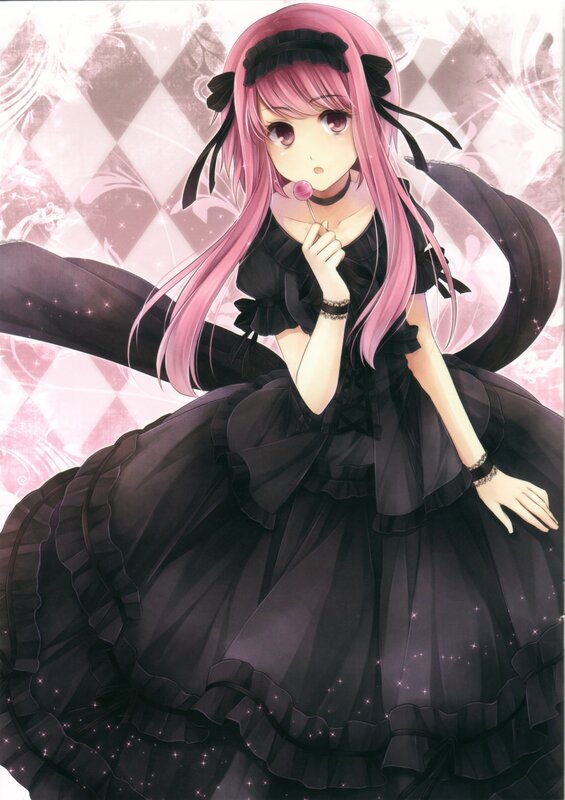 Pink-haired Girl in Black Dress — Dreamy