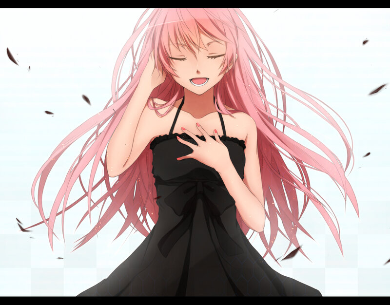 Pink-haired Girl in Black Dress — Pink