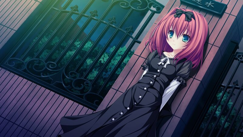 Pink-haired Girl in Black Dress — Purple