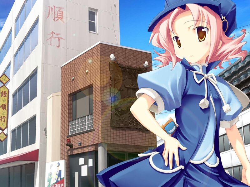 Pink-haired Girl in Blue Dress — Bright