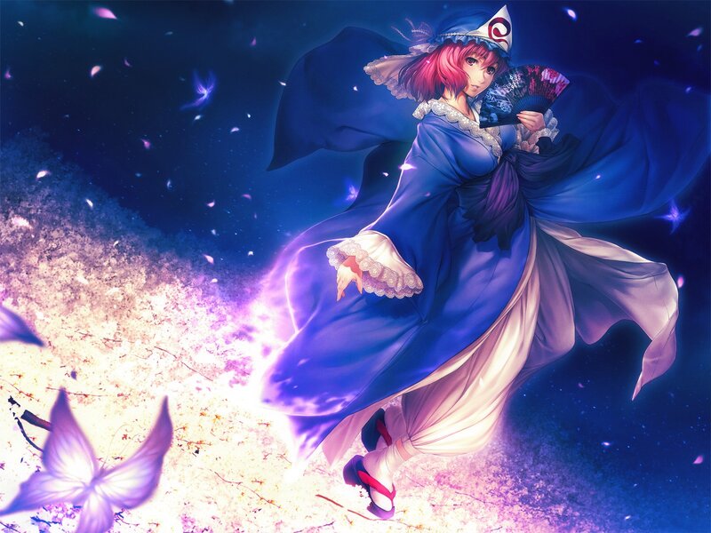 Pink-haired Girl in Blue Dress — Dramatic, Night