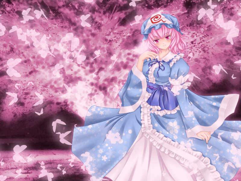 Pink-haired Girl in Blue Dress — Pink