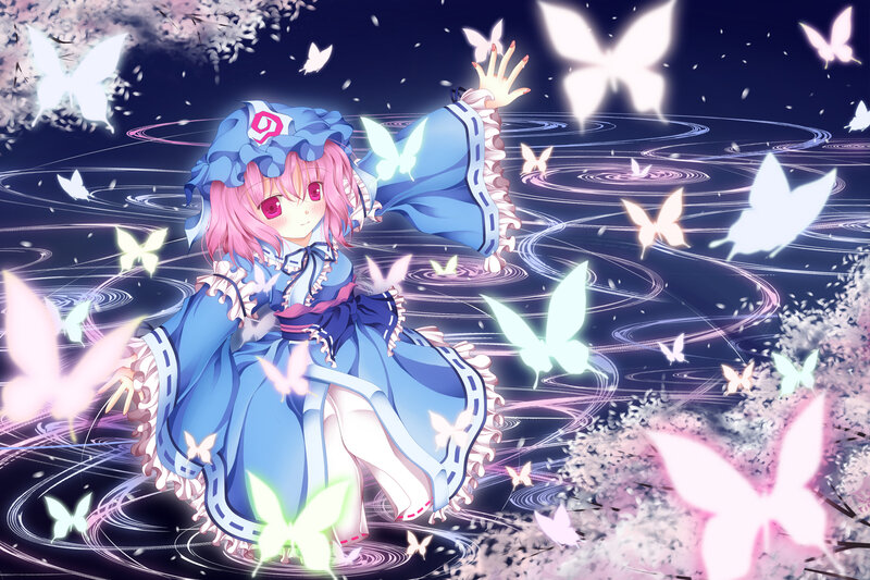 Pink-haired Girl in Blue Dress — Serene, Night