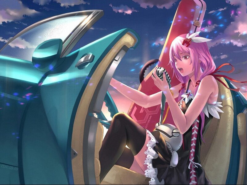 Pink-haired Girl in Car — Pink