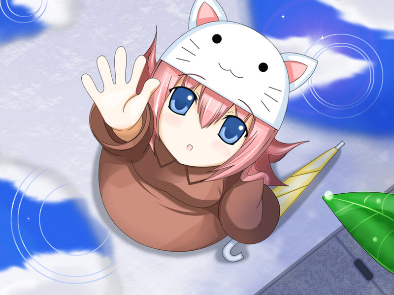 Pink-haired Girl in Cat Hat — Blue