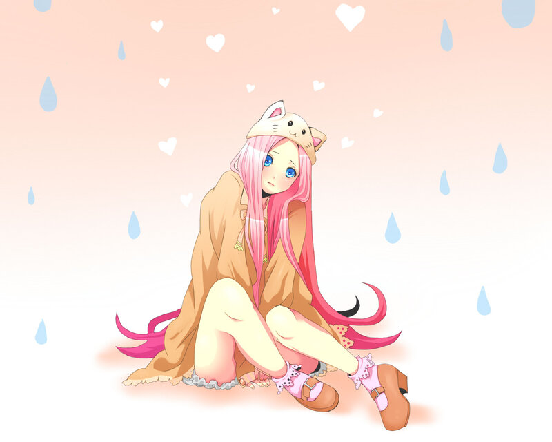 Pink-haired Girl in Cat Hat