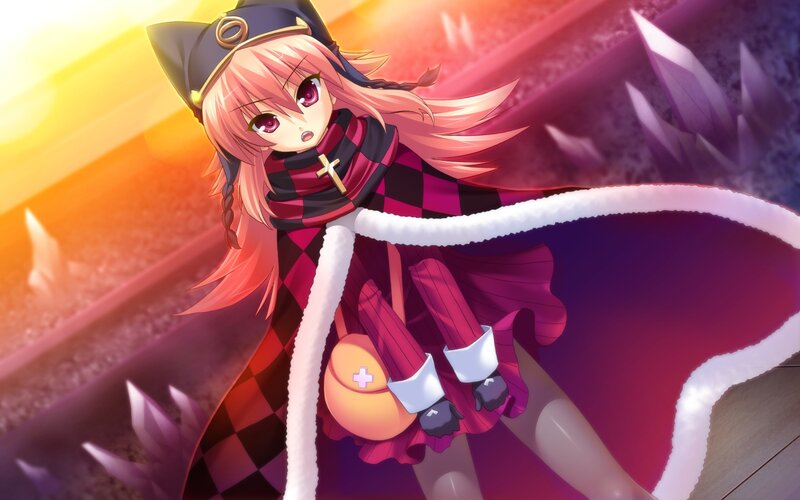 Pink-haired Girl in Cloak — Purple