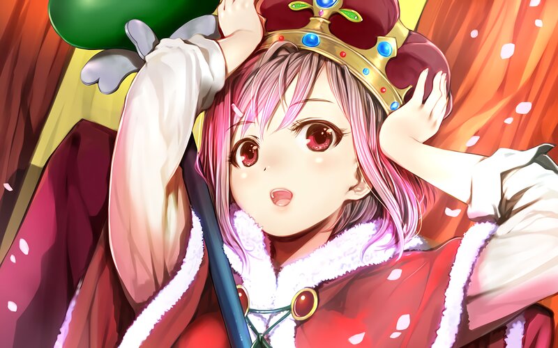 Pink-haired Girl in Crown