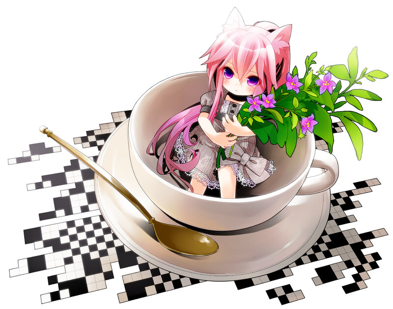 Pink-haired Girl in Cup