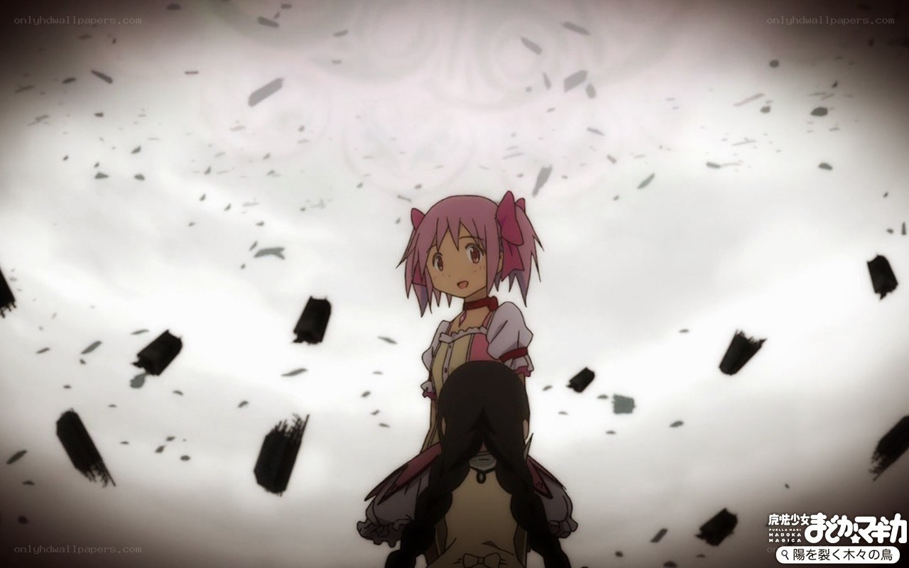 Pink-haired girl in debris