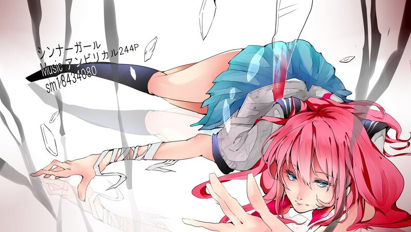 pink-haired girl in distress