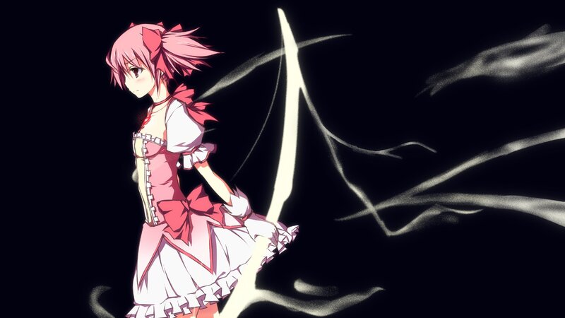 Pink-haired Girl in Dress — Black, Dramatic