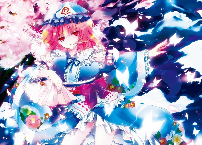 Pink-haired Girl in Dress — Blue, Dramatic