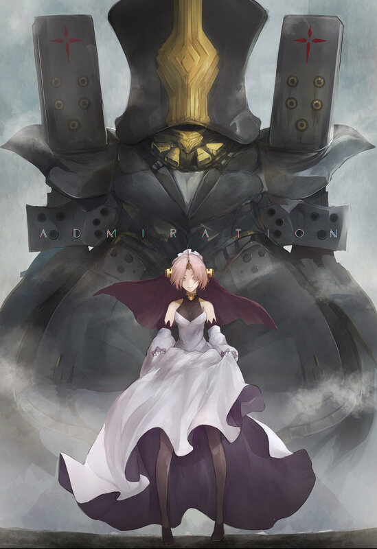 Pink-haired Girl in Dress — Gray, Dramatic