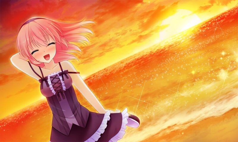 Pink-haired Girl in Dress — Orange