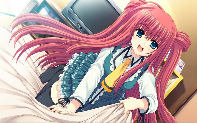 Pink-haired Girl in Dress — Pink, Cheerful