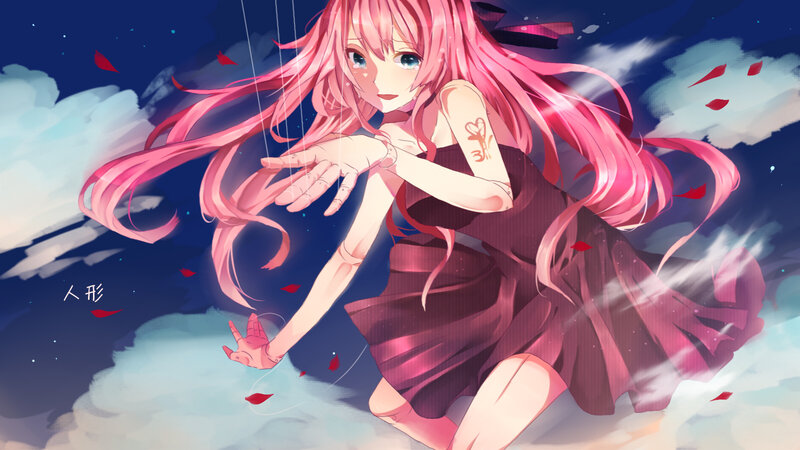 Pink-haired Girl in Dress — Pink, Dramatic