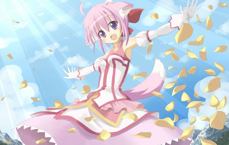 Pink-haired Girl in Dress — Pink, Joyful
