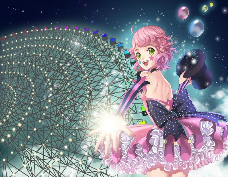 Pink-haired Girl in Dress — Pink, Magical, Night