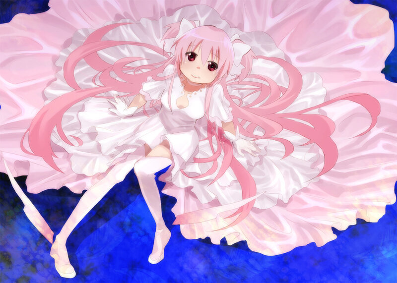 Pink-haired Girl in Dress — Pink, Serene, Anime