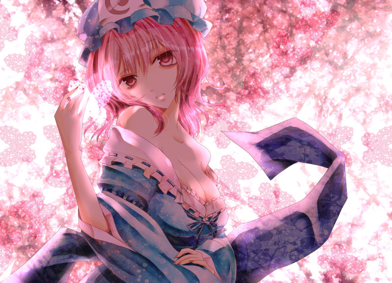 Pink-haired Girl in Dress — Pink, Serene, Spring, Anime