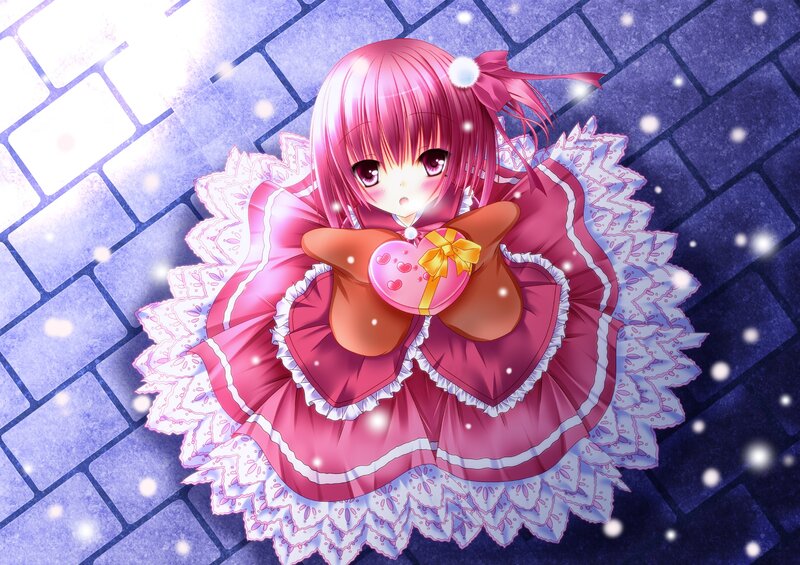 Pink-haired Girl in Dress — Pink, Whimsical, Winter