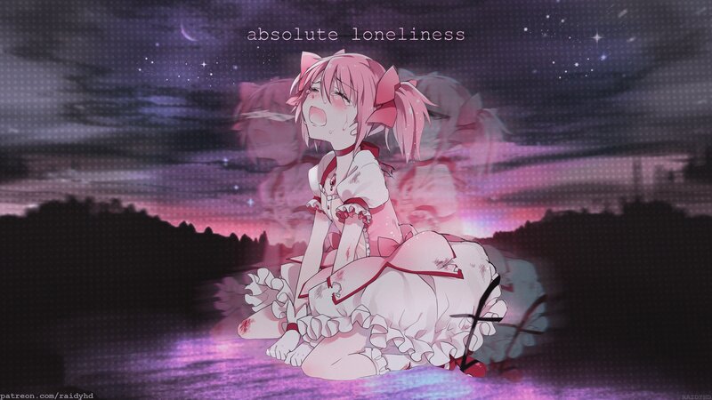 Pink-haired Girl in Dress — Purple, Dramatic, Melancholic