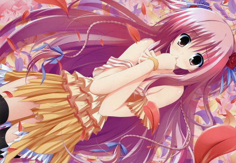 Pink-haired Girl in Dress — Purple, Dreamy, Spring