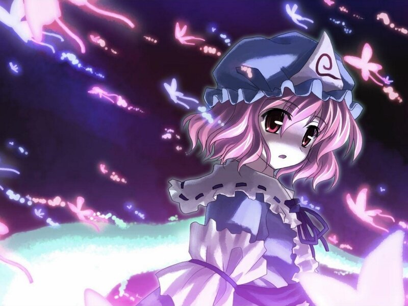 Pink-haired Girl in Dress — Purple, Magical