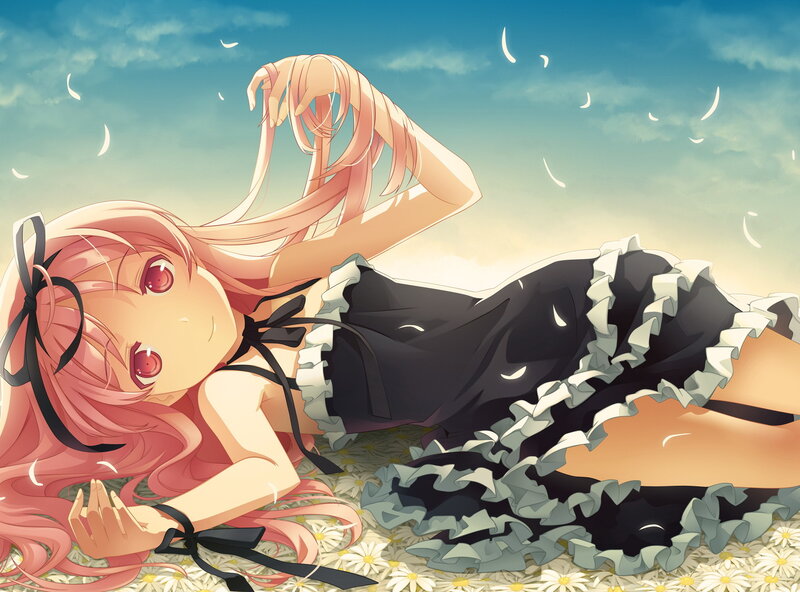 Pink-haired Girl in Dress