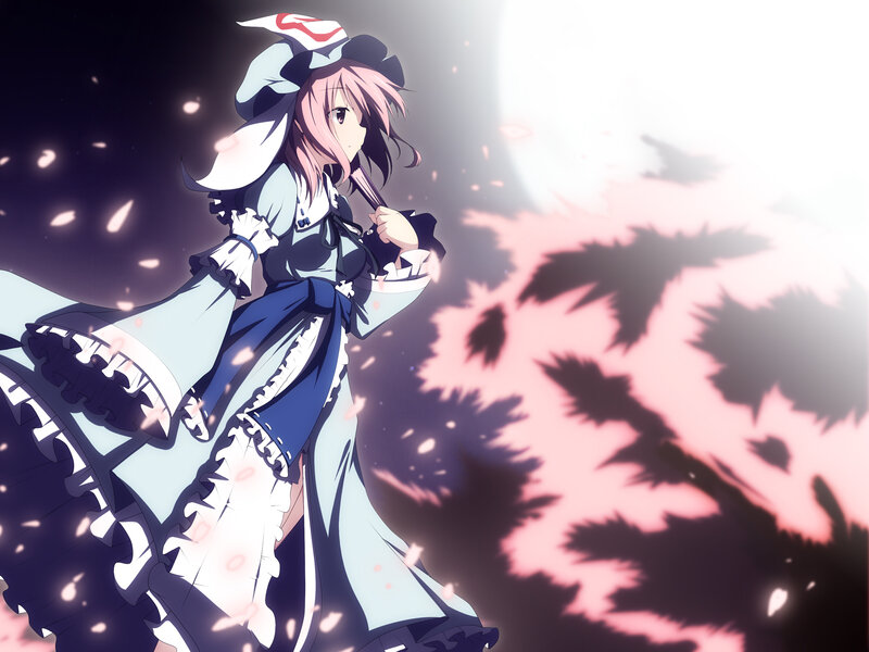Pink-haired Girl in Dress — White, Dramatic