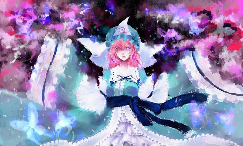 Pink-haired Girl in Dress — White, Dreamy