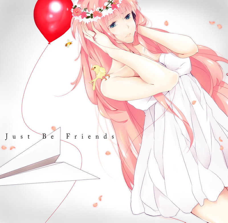 Pink-haired Girl in Dress — White