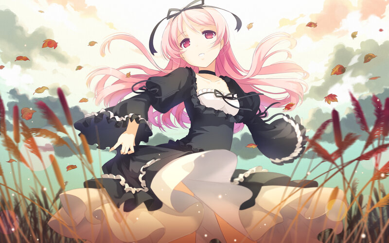 Pink-haired Girl in Field — Pink