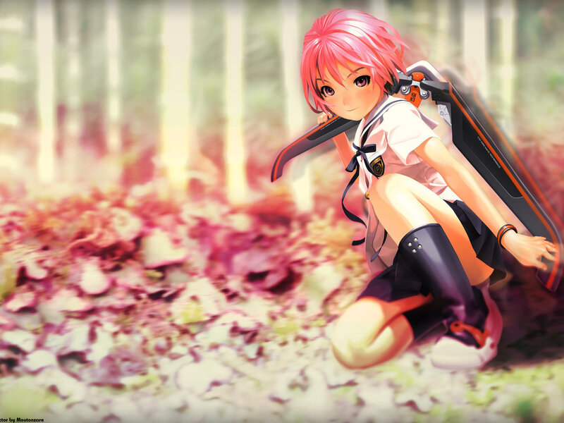 Pink-haired Girl in Forest — Pink