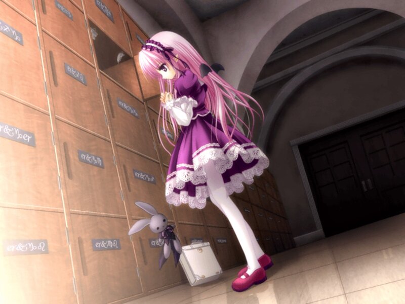 Pink-haired Girl in Hallway