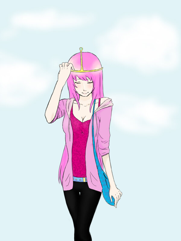 Pink-haired Girl in Hoodie — Pink, Calm