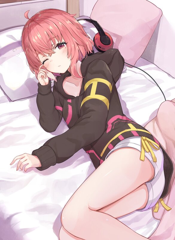 Pink-haired Girl in Hoodie — Pink, Relaxed